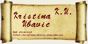 Kristina Ubavić vizit kartica
